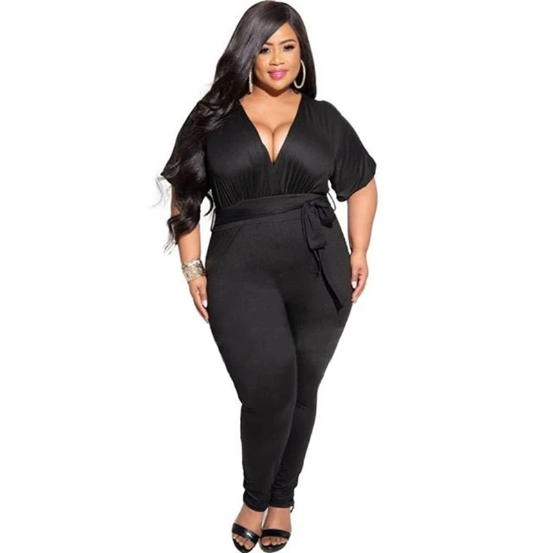 Summer new plus size fashion jumpsuit 6XL 7XL 8XL ladies sexy V-neck short-sleeved lace-up high waist solid color jumpsuit.
Summer new plus size fashion jumpsuit 6XL 7XL 8XL ladies sexy V-neck short-sleeved lace-up high waist solid color jumpsuit.