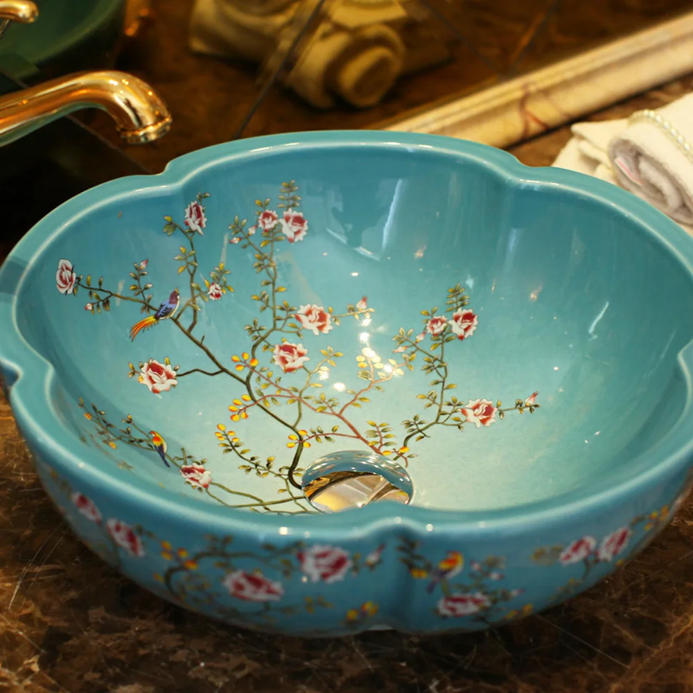 Stage bonsai Dezhen ceramic bathroom vanity washbasin washbasin art basin plum flower bird LO620443
Stage bonsai Dezhen ceramic bathroom vanity washbasin washbasin art basin plum flower bird LO620443