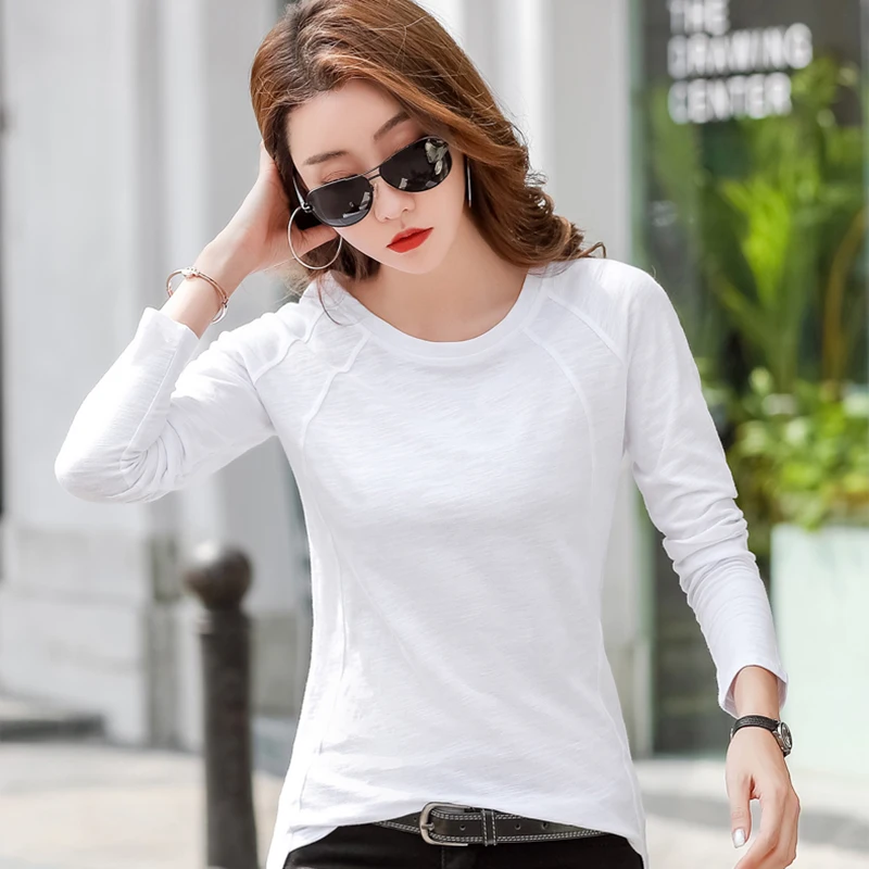 Cotton T Shirt Women Long Sleeves Tee Shirt Femme Korean Style Woman Clothes Autumn Solid Casual Tops Tshirt Camisetas De Mujer
Cotton T Shirt Women Long Sleeves Tee Shirt Femme Korean Style Woman Clothes Autumn Solid Casual Tops Tshirt Camisetas De Mujer