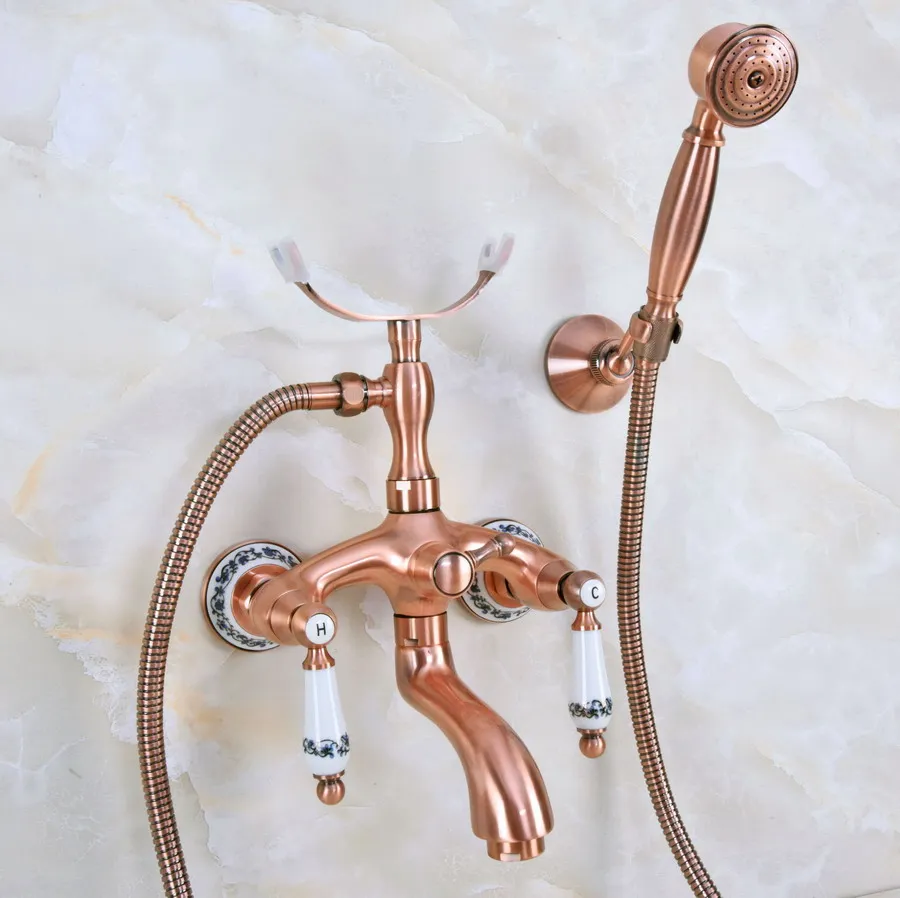 Wall Mounted Bathtub Faucet Double Handle Antique Red Copper Mixer Tap Bath Shower Faucets With Hand Shower zna368
Wall Mounted Bathtub Faucet Double Handle Antique Red Copper Mixer Tap Bath Shower Faucets With Hand Shower zna368