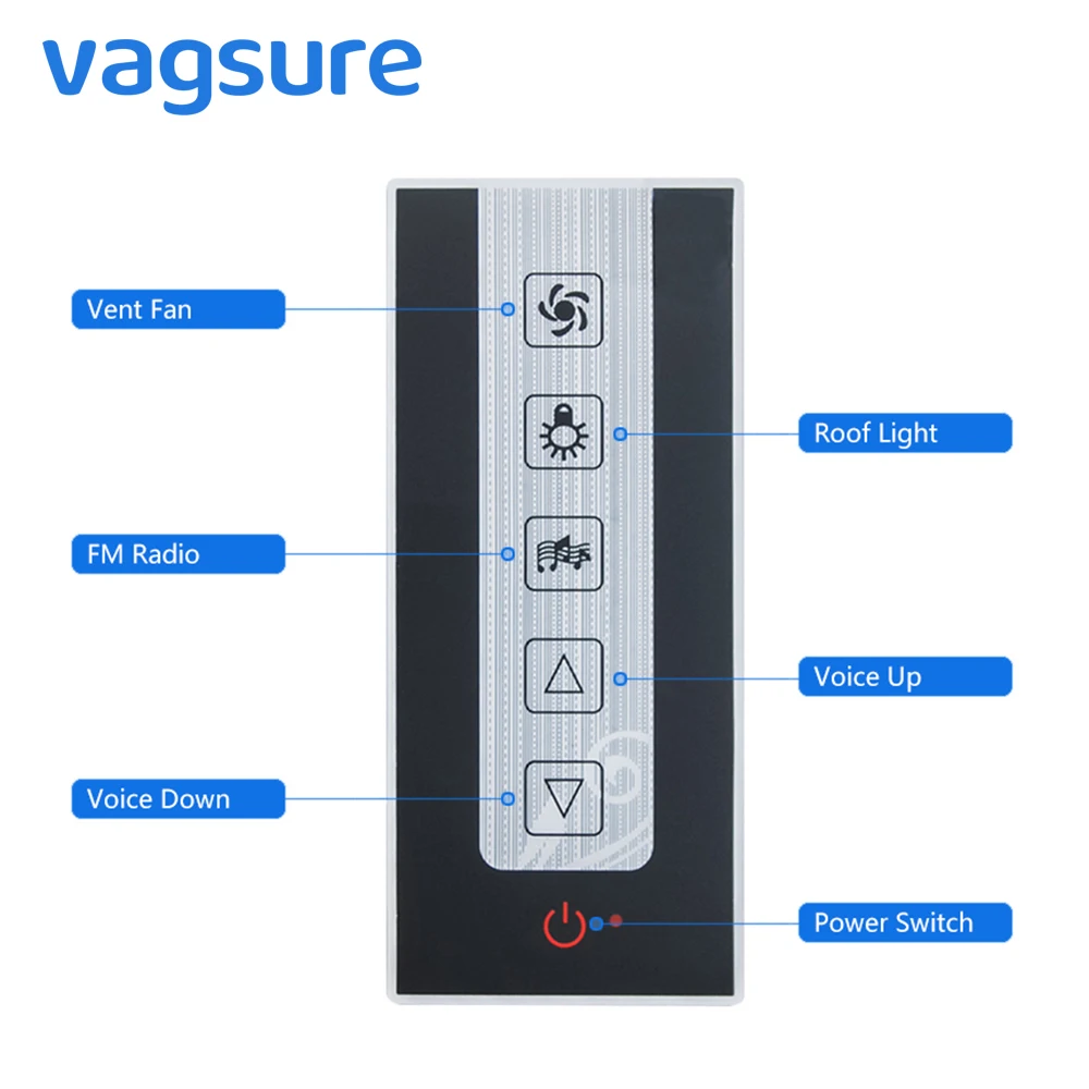 AC 12V Black Induction Shower Radio Control Panel Shower Room Cabinet Controller for light/Fan/Speaker
AC 12V Black Induction Shower Radio Control Panel Shower Room Cabinet Controller for light/Fan/Speaker