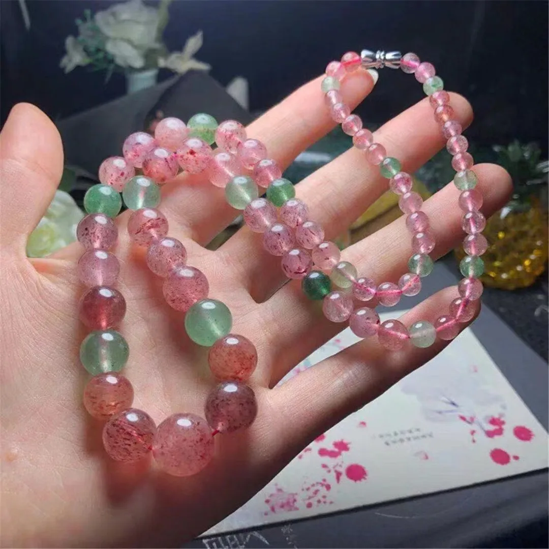 Top Natural Red Green Strawberry Necklace Long Chains For Women Lady Men Healing Gift Crystal Stone Beads Jewelry AAAAA 5mm-13mm
Top Natural Red Green Strawberry Necklace Long Chains For Women Lady Men Healing Gift Crystal Stone Beads Jewelry AAAAA 5mm-13mm