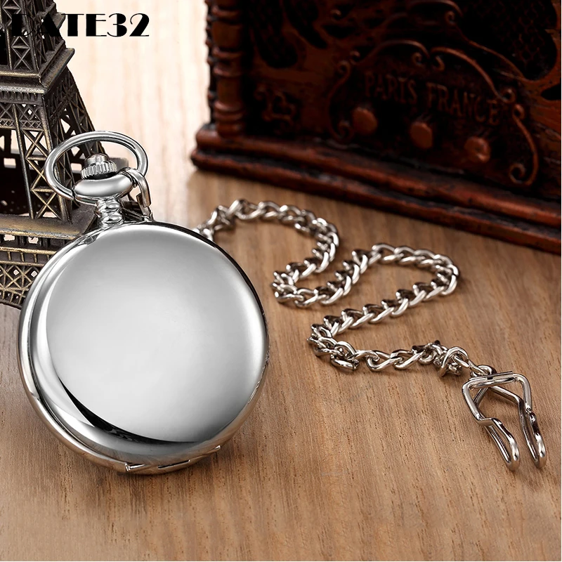 Roman Numeral Luxury Mechanical Pocket Watch Smooth Sliver Skeleton Case Dial Male Fob Chain Clock for Men Women Dropshipping
Roman Numeral Luxury Mechanical Pocket Watch Smooth Sliver Skeleton Case Dial Male Fob Chain Clock for Men Women Dropshipping