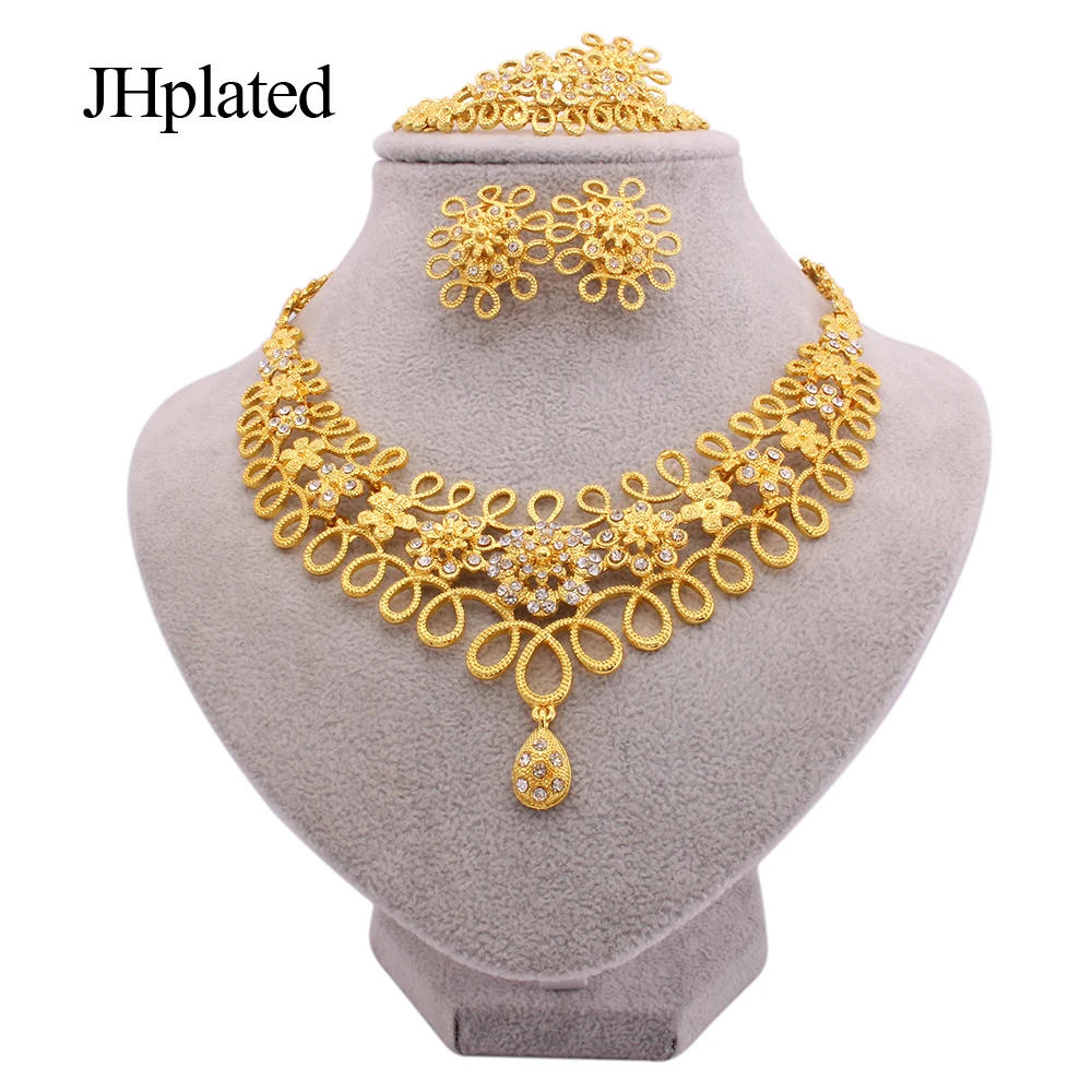 Folwers necklaces set of earrings bracelets gold plated jewelry sets African bridal gifts Necklace ring jewellery set for women
Folwers necklaces set of earrings bracelets gold plated jewelry sets African bridal gifts Necklace ring jewellery set for women