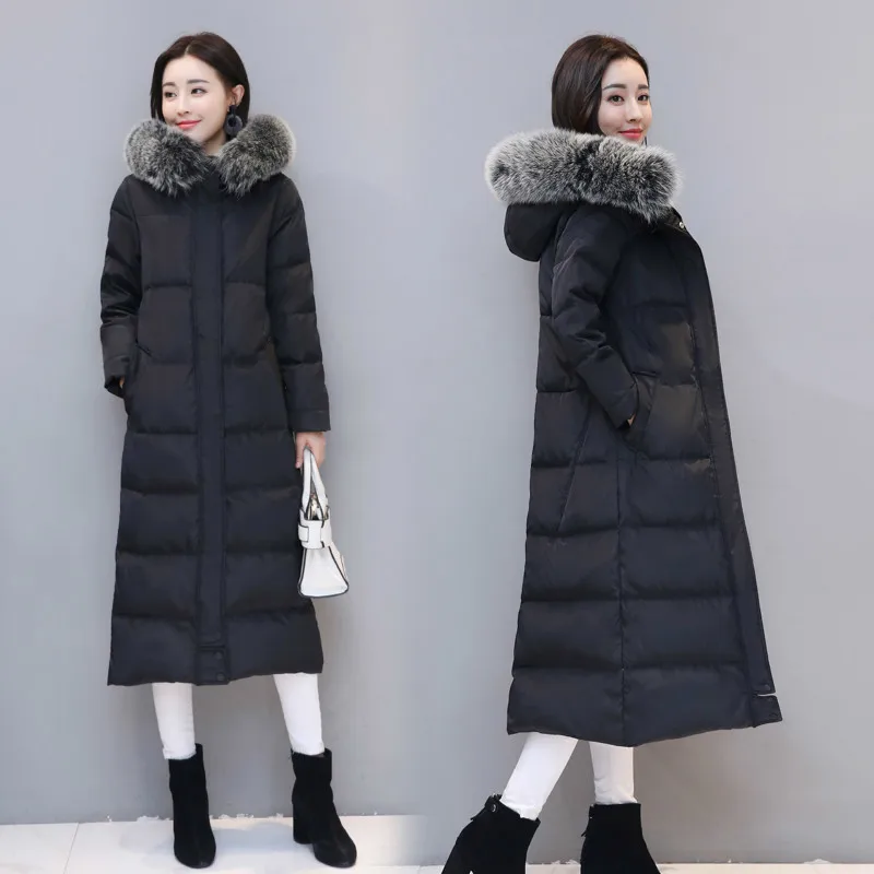 Thick Warm Women's Down Jacket with Large Fox Fur Hooded Korean Winter Duck Down Coat Male Ladies Long Coat Hiver LAN1011
Thick Warm Women's Down Jacket with Large Fox Fur Hooded Korean Winter Duck Down Coat Male Ladies Long Coat Hiver LAN1011