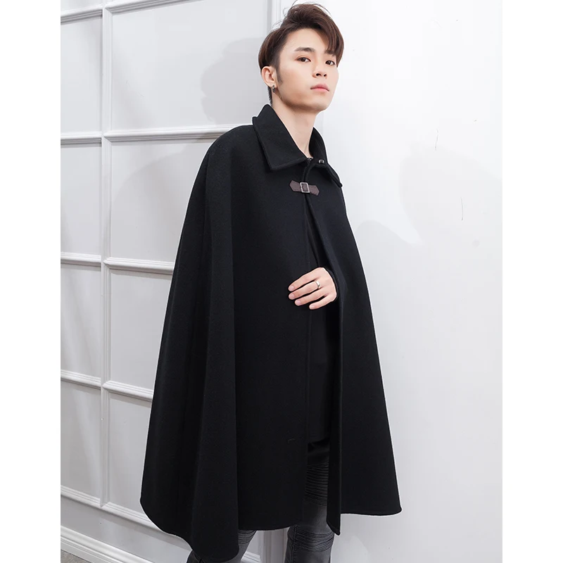 Mid-length Sleeveless Cape Cape Cape Cloak coat coat black British style youth popular lapel
Mid-length Sleeveless Cape Cape Cape Cloak coat coat black British style youth popular lapel