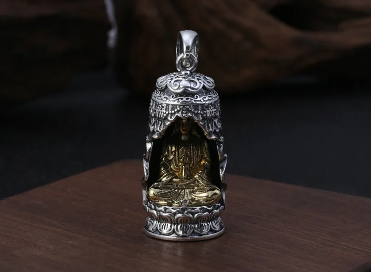 990 foot silver jewelry classic creative Buddha pendants men and women models Thai silver inlaid bronze Guanyin Buddha pendant f
990 foot silver jewelry classic creative Buddha pendants men and women models Thai silver inlaid bronze Guanyin Buddha pendant f