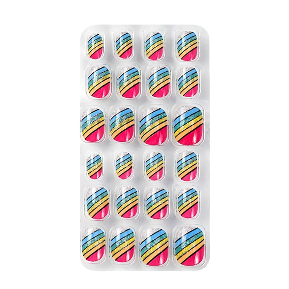 24Pcs/Set Wearable Cartoon Style Nails Decor Press On Short Square Full Cover Nail Art False Nail Fake Nails Nail Tips 
24Pcs/Set Wearable Cartoon Style Nails Decor Press On Short Square Full Cover Nail Art False Nail Fake Nails Nail Tips