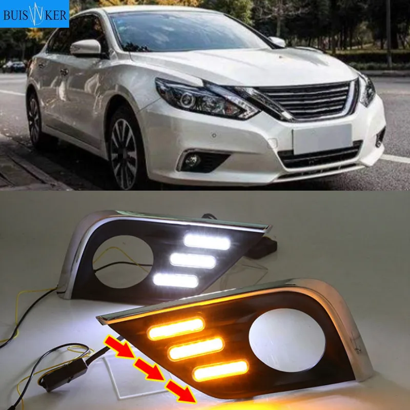 LED Daytime Running Light Waterproof Car 12V LED DRL fog Lamp with Turn Signal style Relay For Nissan Altima Teana 2017 2018
LED Daytime Running Light Waterproof Car 12V LED DRL fog Lamp with Turn Signal style Relay For Nissan Altima Teana 2017 2018