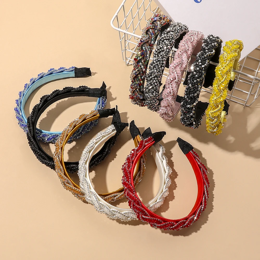 Fancy Twist Braided Full Rhinestones Crystal Hair Hoop Luxury Baroque Hair Band Accessories For Women Bling Hair Band
Fancy Twist Braided Full Rhinestones Crystal Hair Hoop Luxury Baroque Hair Band Accessories For Women Bling Hair Band