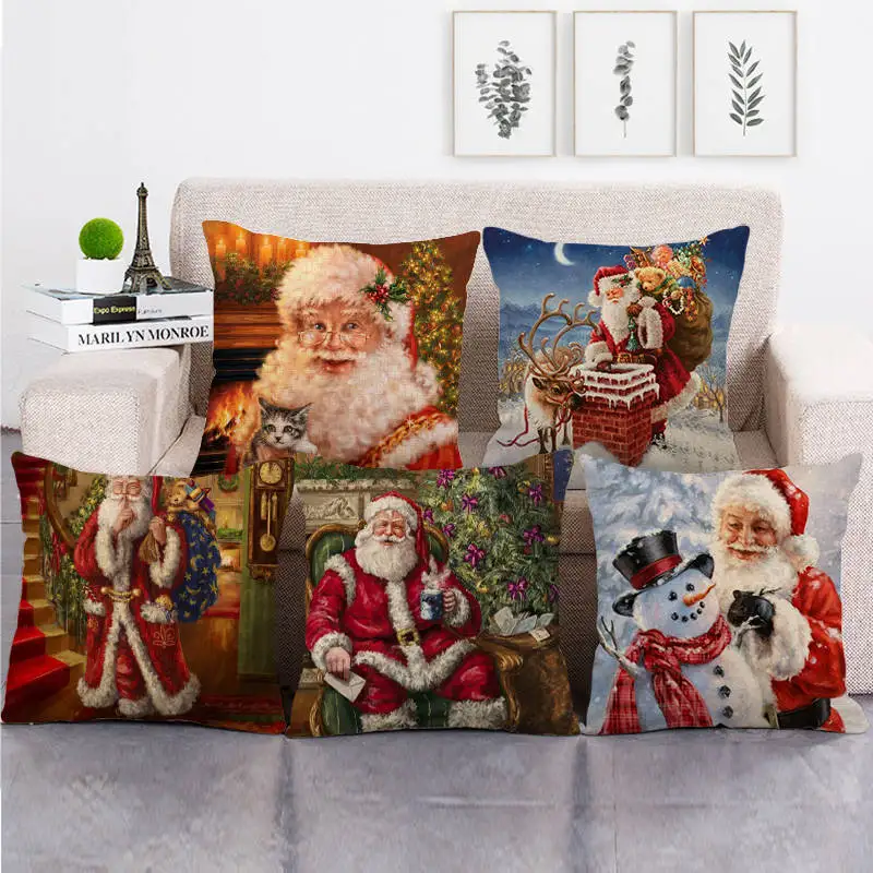 Christmas Decoration Santa Series Printed Cushion Cover Linen Pillowcase Sofa Car Seat Cushion Cover Party Home Decor New Year
Christmas Decoration Santa Series Printed Cushion Cover Linen Pillowcase Sofa Car Seat Cushion Cover Party Home Decor New Year