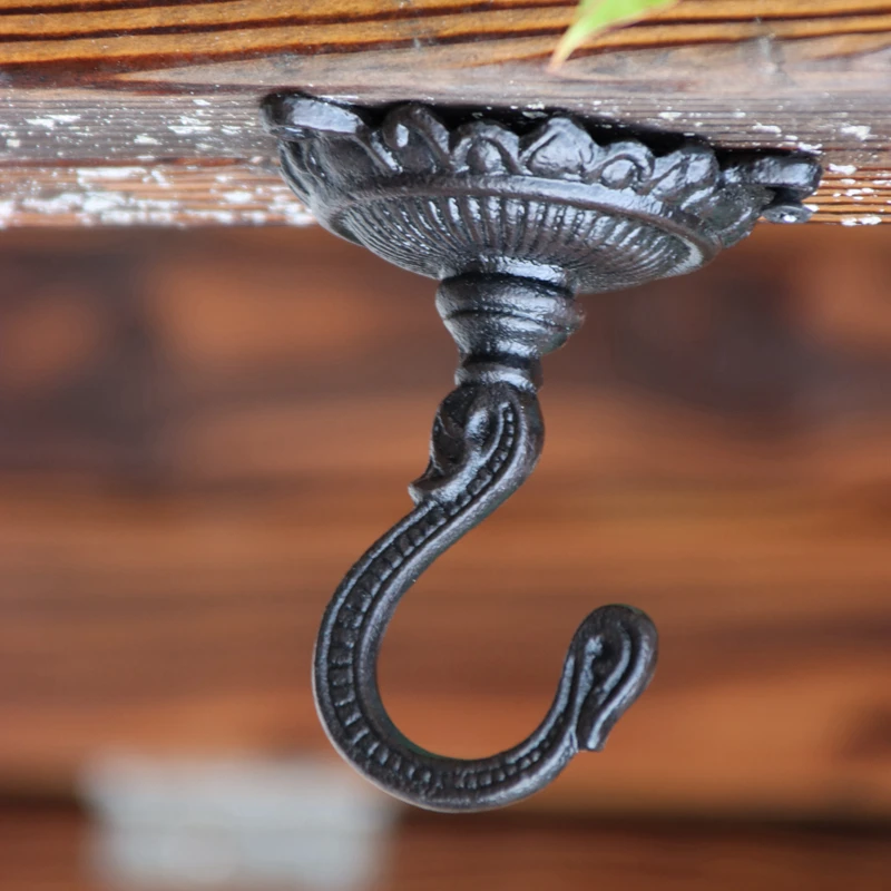 Retro Black Cast Iron Ceiling Wall Hook For Hanging Flower Basket European Farm House Accents Handmade Metal Rack With 1 Hanger
Retro Black Cast Iron Ceiling Wall Hook For Hanging Flower Basket European Farm House Accents Handmade Metal Rack With 1 Hanger