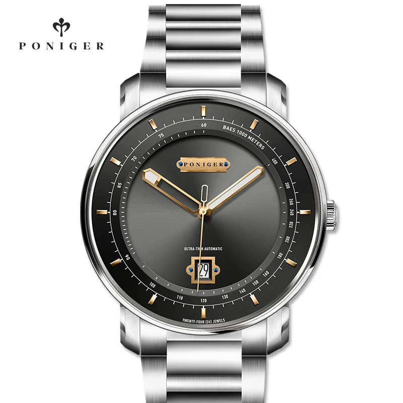 PONIGER Luxury MIYOTA 9015 Automatic Movement Wristwatch 316L Stainless Steel Men Mechanical Watch Waterproof 50M Date Men Watch
PONIGER Luxury MIYOTA 9015 Automatic Movement Wristwatch 316L Stainless Steel Men Mechanical Watch Waterproof 50M Date Men Watch