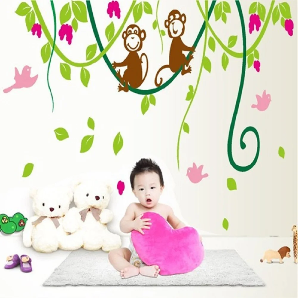 LP Cartoon Dream Baby Monkey Wall Sticker Tree Wall Decals for Kids Rooms Home Decoration Nursery Monkey Birds Wallpaper AY9012
LP Cartoon Dream Baby Monkey Wall Sticker Tree Wall Decals for Kids Rooms Home Decoration Nursery Monkey Birds Wallpaper AY9012