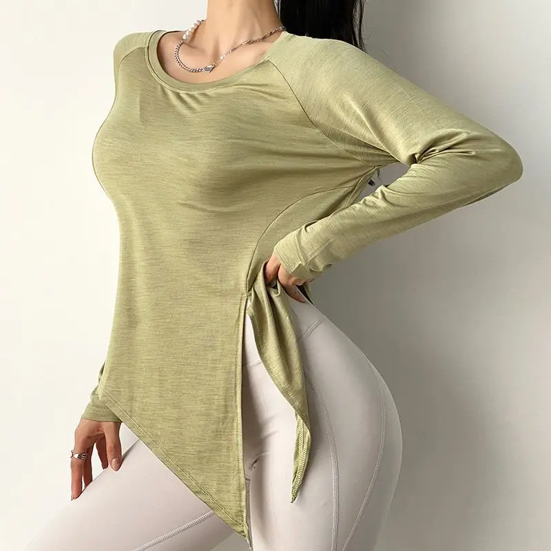 Women Sports Blouses Loose Covering Meat Slimming Yoga Wear Running Long-Sleeved T-Shirts Autumn Quick-Drying Fitness Clothes
Women Sports Blouses Loose Covering Meat Slimming Yoga Wear Running Long-Sleeved T-Shirts Autumn Quick-Drying Fitness Clothes