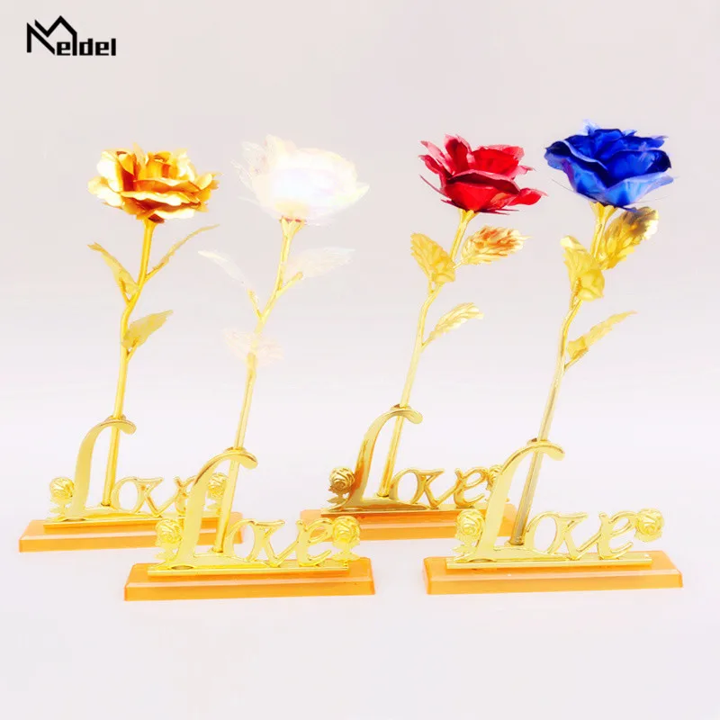 Meldel 24K Foil Plated Rose Valentine's Day Gift Lover's Rose Artificial With Love Base Gold Rose Wedding Decoration Faux Flores
Meldel 24K Foil Plated Rose Valentine's Day Gift Lover's Rose Artificial With Love Base Gold Rose Wedding Decoration Faux Flores