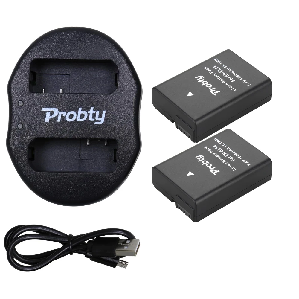 2Pcs EN-EL14 ENEL14 EN EL14 Camera Battery pack + Dual USB Charger For Nikon D5200 D3100 For Nikon D3200 D5100 P7000 P7100
2Pcs EN-EL14 ENEL14 EN EL14 Camera Battery pack + Dual USB Charger For Nikon D5200 D3100 For Nikon D3200 D5100 P7000 P7100