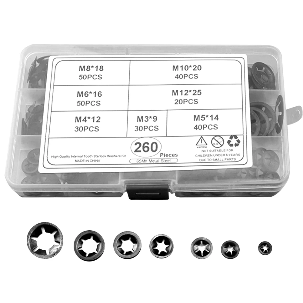 260PCS M3-12 Push-on Quick Speed Locking Washers Star Nut Metal Fastener Assorted Kit
260PCS M3-12 Push-on Quick Speed Locking Washers Star Nut Metal Fastener Assorted Kit