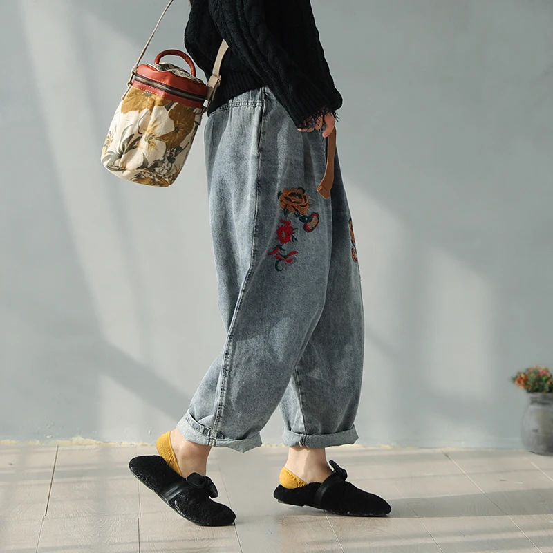 Free Shipping 2021 Fashion Ankle Length Pants Women Trousers Denim Jeans Elastic Waist Casual Embroidery Pants With Belt
Free Shipping 2021 Fashion Ankle Length Pants Women Trousers Denim Jeans Elastic Waist Casual Embroidery Pants With Belt