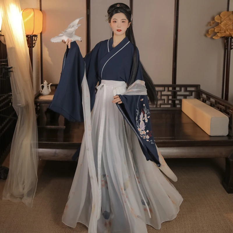 Women Embroidery Dance Costumes Traditional Hanfu Singers Folk Fairy Dress Festival Outfit Rave Performance Clothing DC4067
Women Embroidery Dance Costumes Traditional Hanfu Singers Folk Fairy Dress Festival Outfit Rave Performance Clothing DC4067