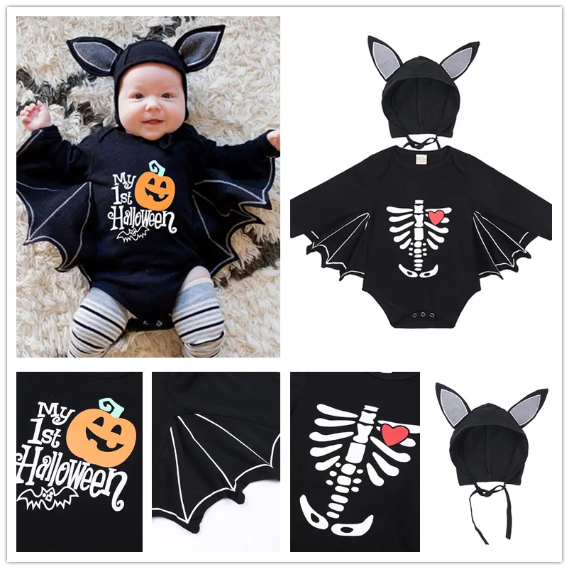 HOOYI Baby Boy Clothes Halloween Bat Bodysuits Skull Children's Clothing Newborn Beanie Long Sleeve Black Tshirts
HOOYI Baby Boy Clothes Halloween Bat Bodysuits Skull Children's Clothing Newborn Beanie Long Sleeve Black Tshirts
