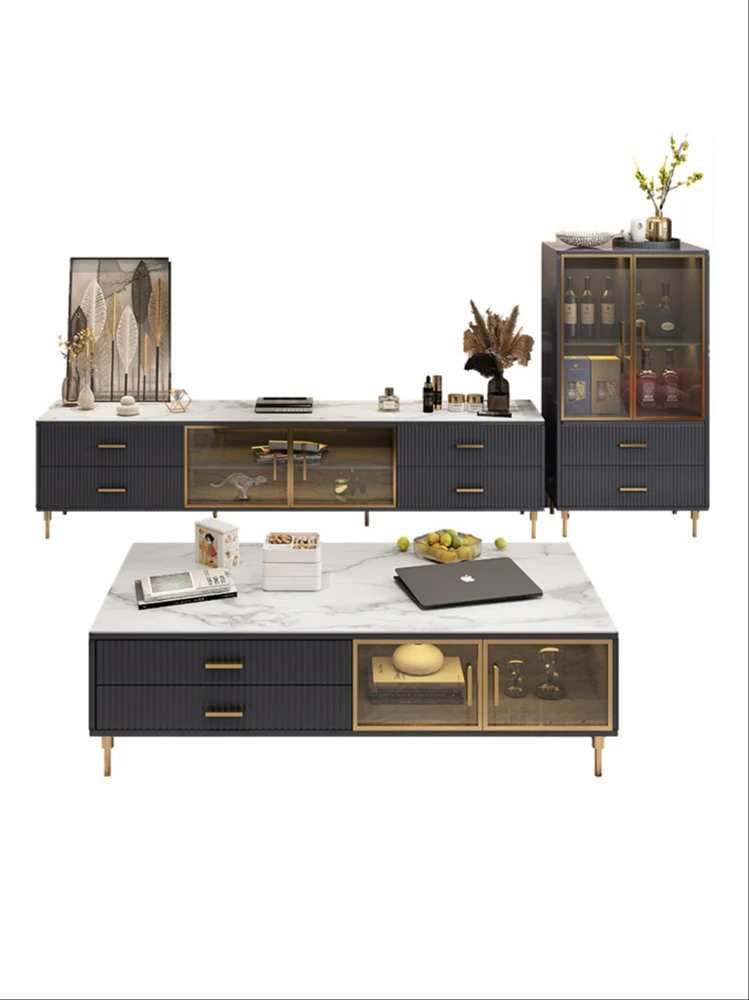 Light luxury rock tea table TV combination Modern minimalist living room marble small apartment furniture combination set
Light luxury rock tea table TV combination Modern minimalist living room marble small apartment furniture combination set