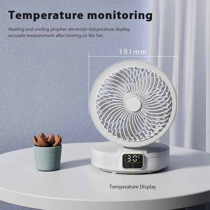 Desktop Folding Fan Usb Led Charging 4 Speed Rechargeable Mini Fan Cooling Fans with Led Light Temperature Display
Desktop Folding Fan Usb Led Charging 4 Speed Rechargeable Mini Fan Cooling Fans with Led Light Temperature Display