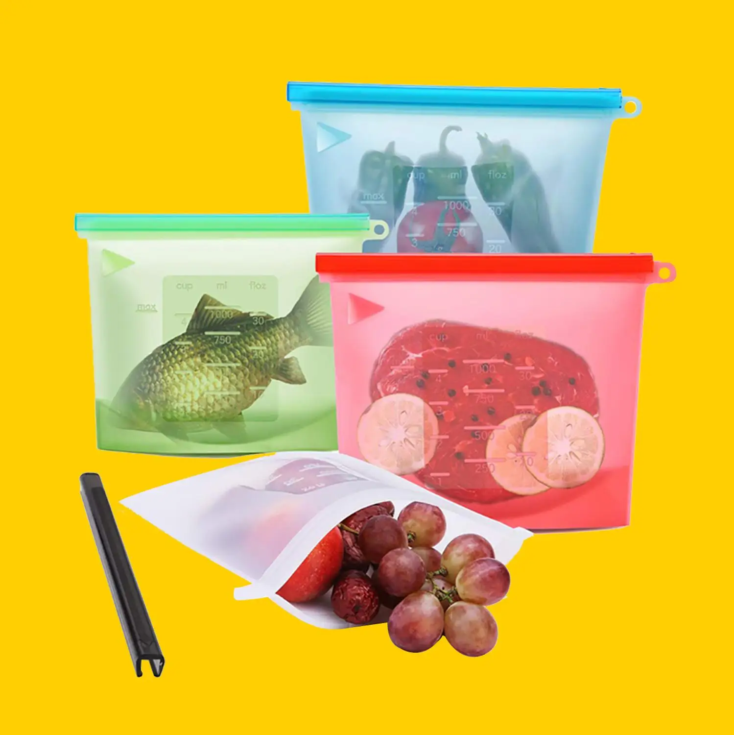 Reusable Food Storage Containers Silicone Food Storage Bags for Food Vegetable Meat
Reusable Food Storage Containers Silicone Food Storage Bags for Food Vegetable Meat