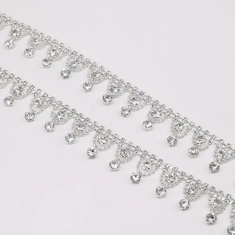 10Yards Rhinestone Tassel Fringe Trim Crystal Clear Silver Chain Applique for Sewing Crafts Wedding Party DIY Jewelry Decor
10Yards Rhinestone Tassel Fringe Trim Crystal Clear Silver Chain Applique for Sewing Crafts Wedding Party DIY Jewelry Decor