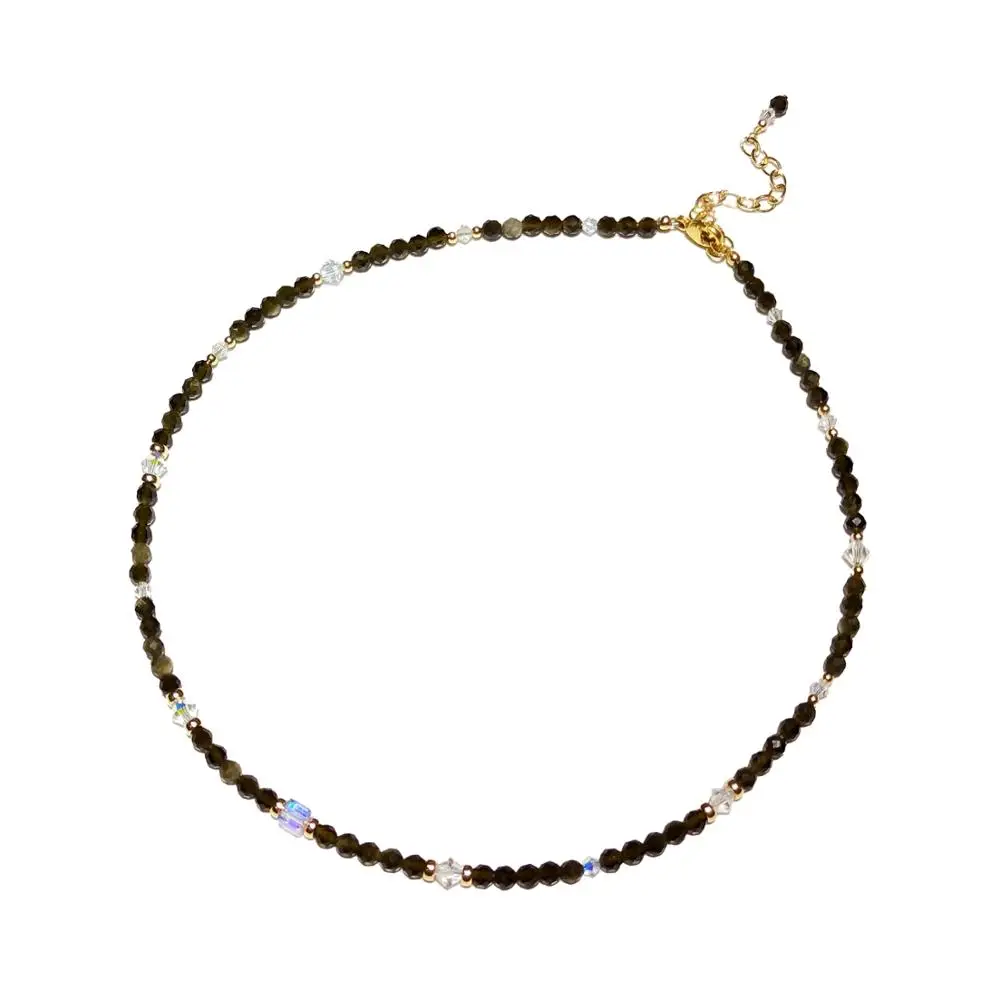 Lii Ji Natural Obsidian 3mm/4mm Austrian Crystal 14K Gold Filled/ 14K Gold Injection Necklace 35cm+5cm
Lii Ji Natural Obsidian 3mm/4mm Austrian Crystal 14K Gold Filled/ 14K Gold Injection Necklace 35cm+5cm