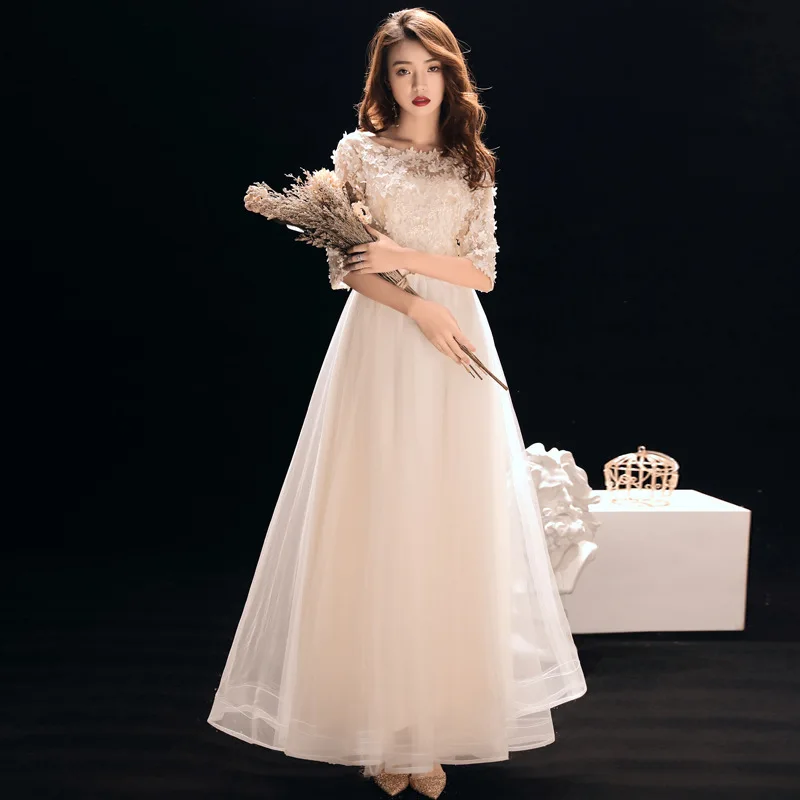 2021 Elegant Evening Dress O-neck Appliques Formal Party Dresses Half Sleeve Ankle Length Banquet Dress Bridesmaid Dresses
2021 Elegant Evening Dress O-neck Appliques Formal Party Dresses Half Sleeve Ankle Length Banquet Dress Bridesmaid Dresses