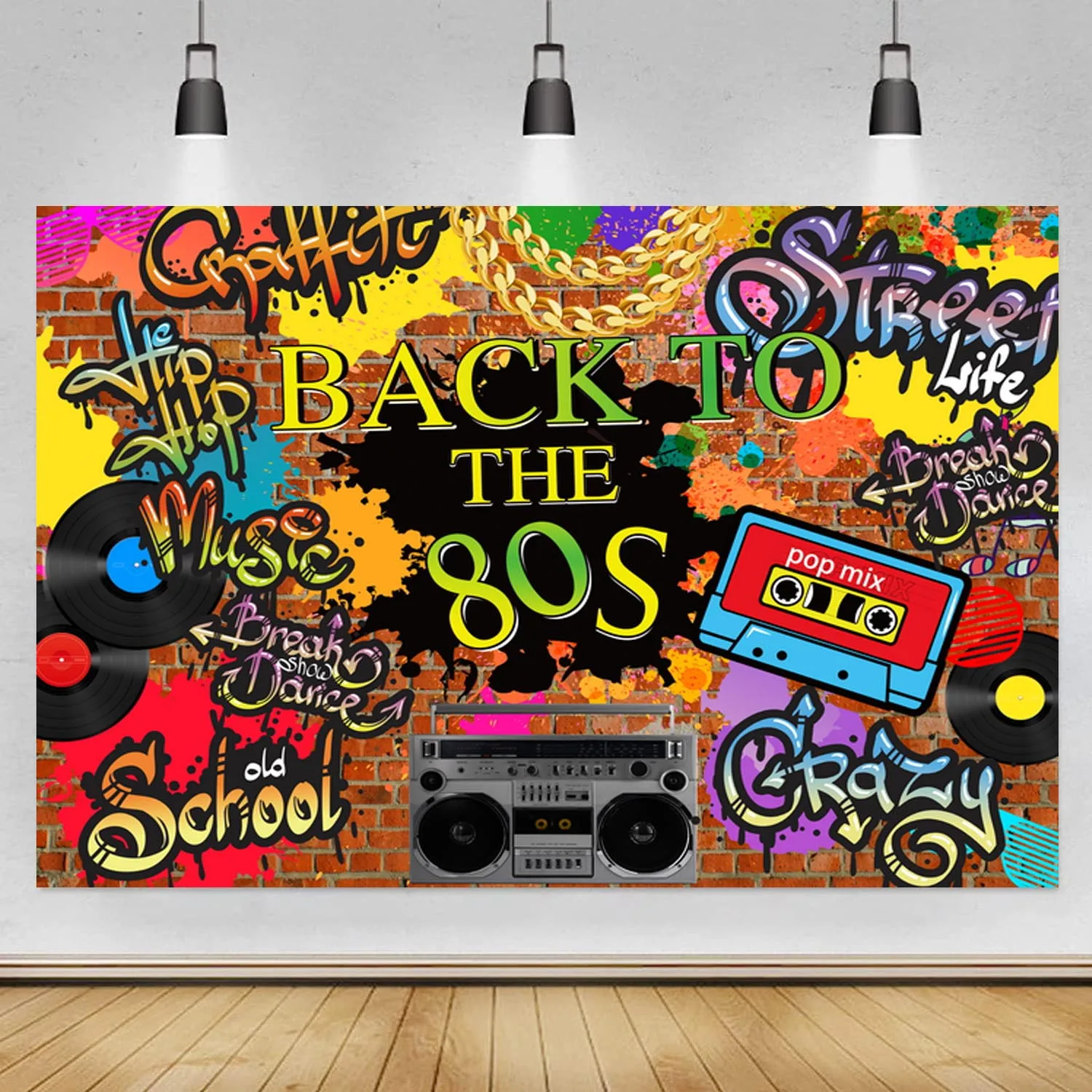 80's Theme House Party Backdrop Hip Hop Graffiti Art Brick Wall Music Radio Photography Background Photo Booth Studio Banner
80's Theme House Party Backdrop Hip Hop Graffiti Art Brick Wall Music Radio Photography Background Photo Booth Studio Banner