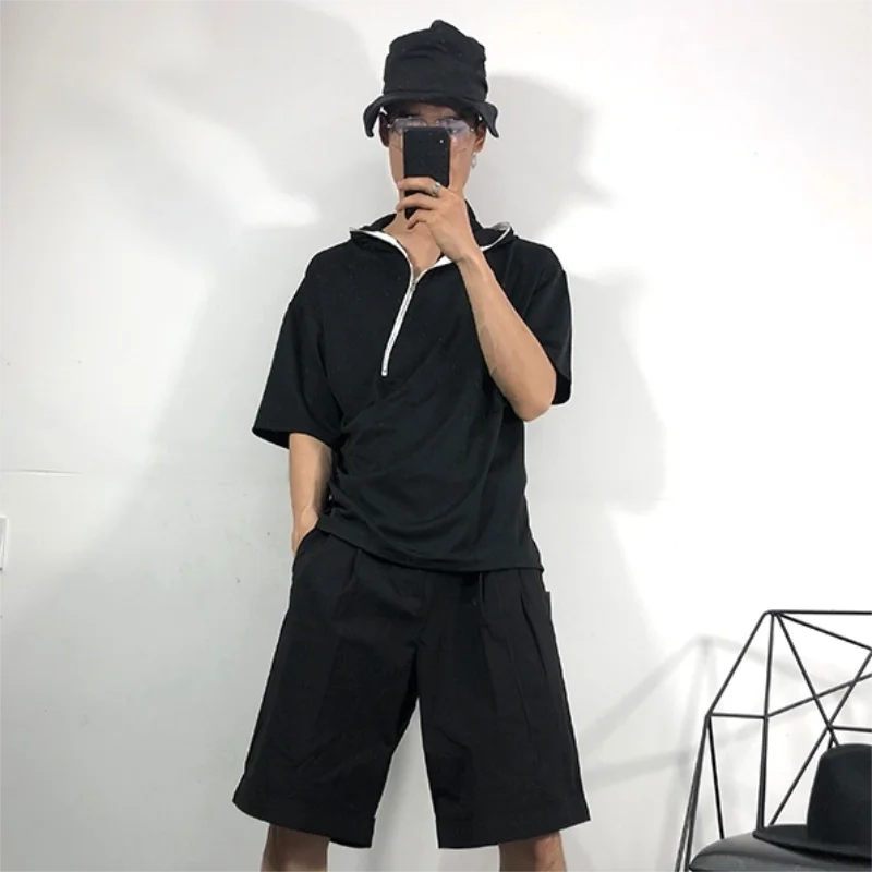 Men's Short Sleeve Hooded T-Shirt Summer New Personality Inclined Zipper Front Korean Casual Large Size Half Sleeve T-Shirt
Men's Short Sleeve Hooded T-Shirt Summer New Personality Inclined Zipper Front Korean Casual Large Size Half Sleeve T-Shirt