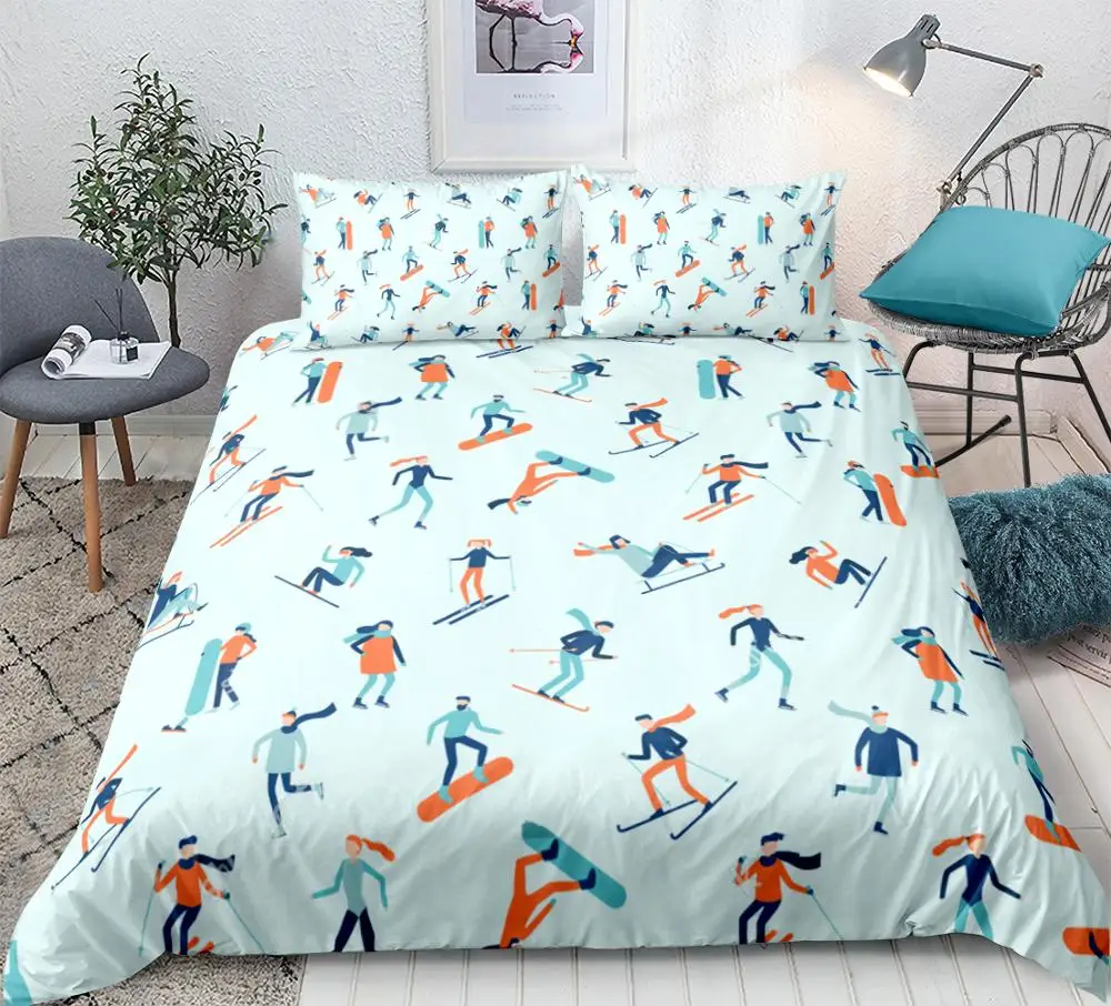 Winter Bedding Set Blue Duvet Cover Set ski Bed Set kids teen Bedclothes Cute Home Textile for girls 3pcs queen king dropship
Winter Bedding Set Blue Duvet Cover Set ski Bed Set kids teen Bedclothes Cute Home Textile for girls 3pcs queen king dropship