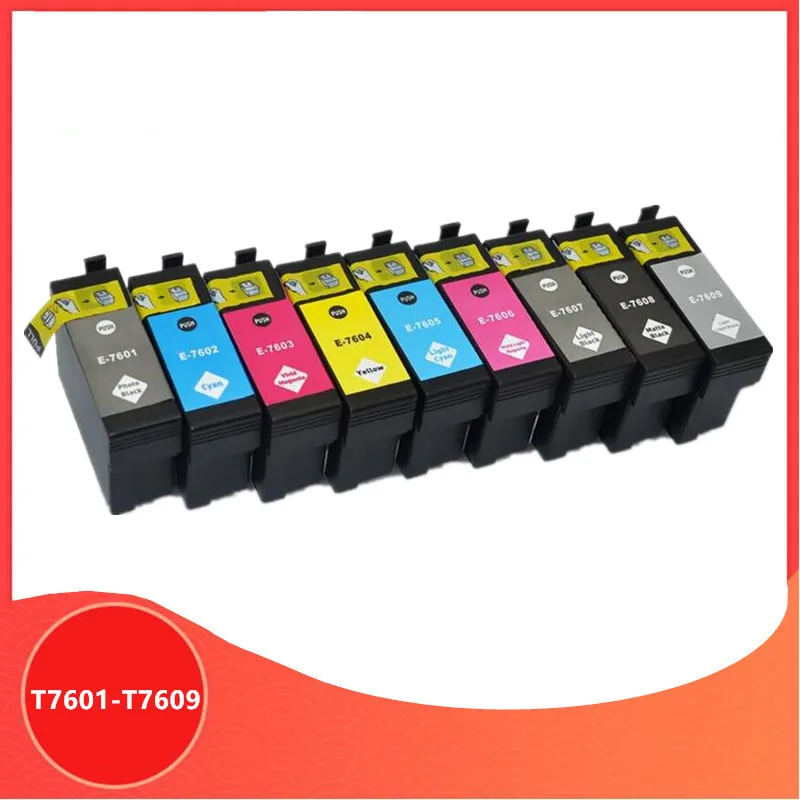 9 Colors 7601 T7601 T7602 T7603 T7604 T7605 T7609 Compatible ink Cartridge Full Ink For Epson SURECOLOR SC-P600 printer
9 Colors 7601 T7601 T7602 T7603 T7604 T7605 T7609 Compatible ink Cartridge Full Ink For Epson SURECOLOR SC-P600 printer