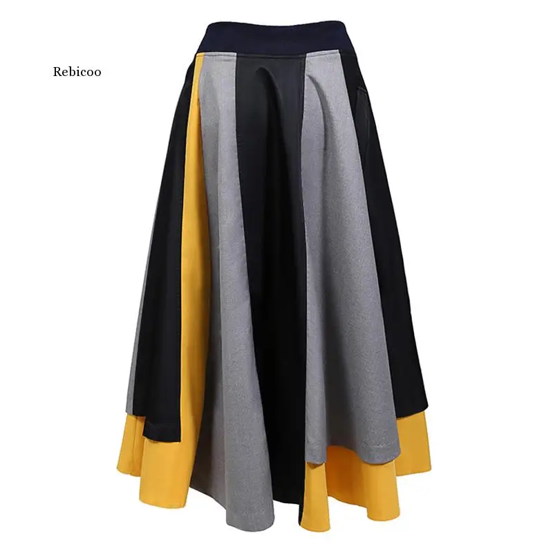 High Elastic Waist Contrast Color Irregular Yellow Half-Body Skirt Women Fashion Tide New Spring Autumn 2021
High Elastic Waist Contrast Color Irregular Yellow Half-Body Skirt Women Fashion Tide New Spring Autumn 2021