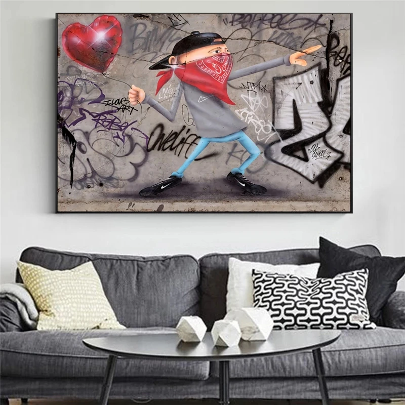 Heart Thief Street Art Prints Abstract Graffiti Canvas Wall Art Painting Posters For Living Room Decoration
Heart Thief Street Art Prints Abstract Graffiti Canvas Wall Art Painting Posters For Living Room Decoration