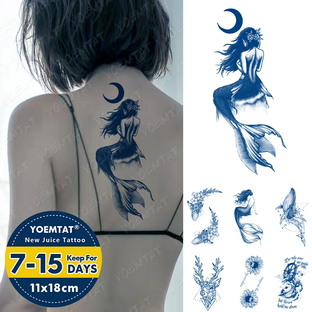 Juice Lasting Ink Tattoos Body Art Waterproof Temporary Tattoo Sticker Moon Mermaid Seaside Tatoo Arm Fake Ocean Tatto Women Men 
Juice Lasting Ink Tattoos Body Art Waterproof Temporary Tattoo Sticker Moon Mermaid Seaside Tatoo Arm Fake Ocean Tatto Women Men