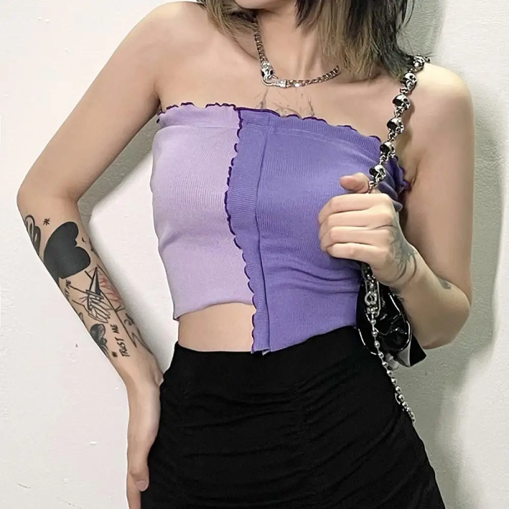 2021 Traf Summer Stitching Navel Slimming Bottoming Vest Slim Render Short Top Sexy Women Sleeveless Crop Vest Tops Fairy Grunge
2021 Traf Summer Stitching Navel Slimming Bottoming Vest Slim Render Short Top Sexy Women Sleeveless Crop Vest Tops Fairy Grunge