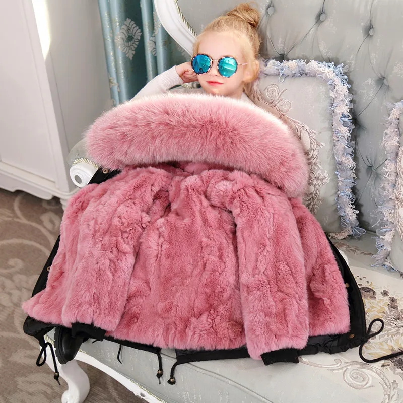 Children Thick Rex Rabbit Fur Parkas Boys Girls Fox Fur Hooded Coats Winter Fashion Warm Long Clothes Outerwear
Children Thick Rex Rabbit Fur Parkas Boys Girls Fox Fur Hooded Coats Winter Fashion Warm Long Clothes Outerwear