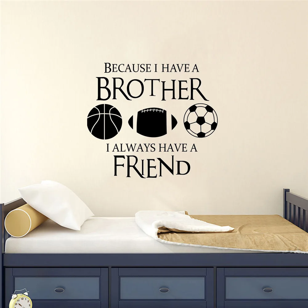 Наклейки Brother Friend Наклейка на стену с цитатами Football баскетбольная домашняя наклейка для мальчиков гостиная Спорт Декор ауральная стена
Наклейки Brother Friend Наклейка на стену с цитатами Football баскетбольная домашняя наклейка для мальчиков гостиная Спорт Декор ауральная стена