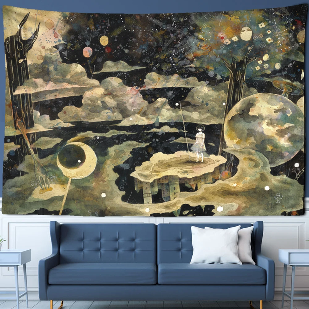 Cartoon Illustration Tapestry Wall Hanging Psychedelic Astrology Divination Children's Room Dream
Cartoon Illustration Tapestry Wall Hanging Psychedelic Astrology Divination Children's Room Dream