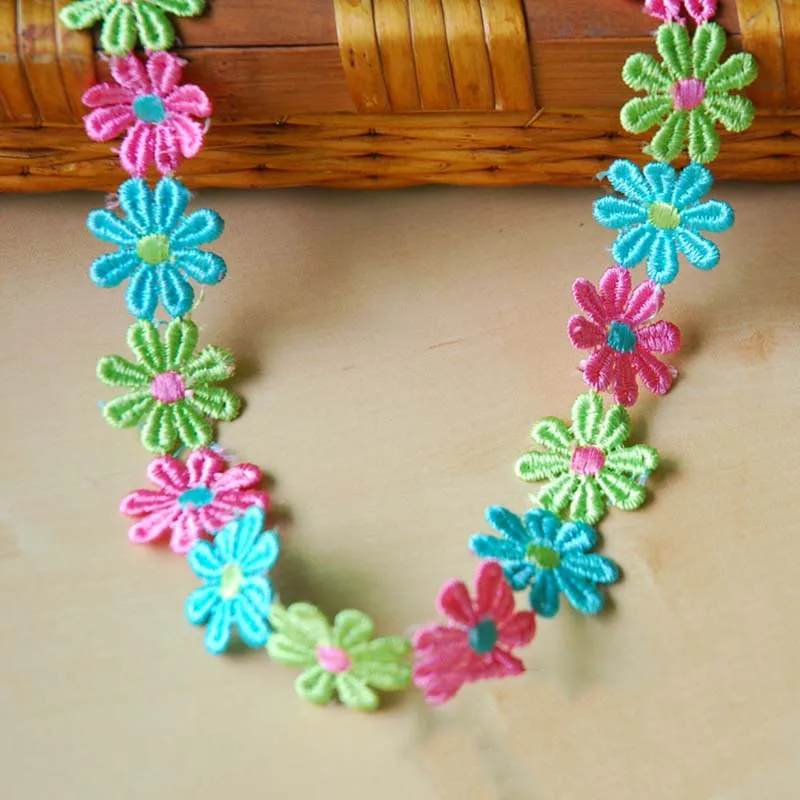 40Yards Colorful Flowers Daisy Lace Trim Fabric Patch Applique For Crafts Girls Clothes Sewing Accessories
40Yards Colorful Flowers Daisy Lace Trim Fabric Patch Applique For Crafts Girls Clothes Sewing Accessories