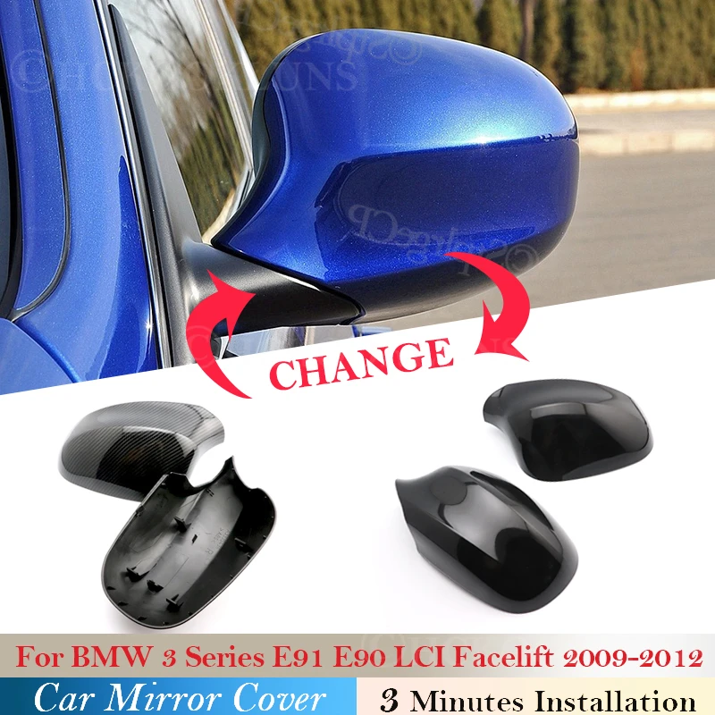 Side Wing Mirror Cover Caps For BMW 3 Series E91 E90 LCI Facelift 2009-2012 Car RearView Mirror Case Cover Carbon fiber pattern
Side Wing Mirror Cover Caps For BMW 3 Series E91 E90 LCI Facelift 2009-2012 Car RearView Mirror Case Cover Carbon fiber pattern
