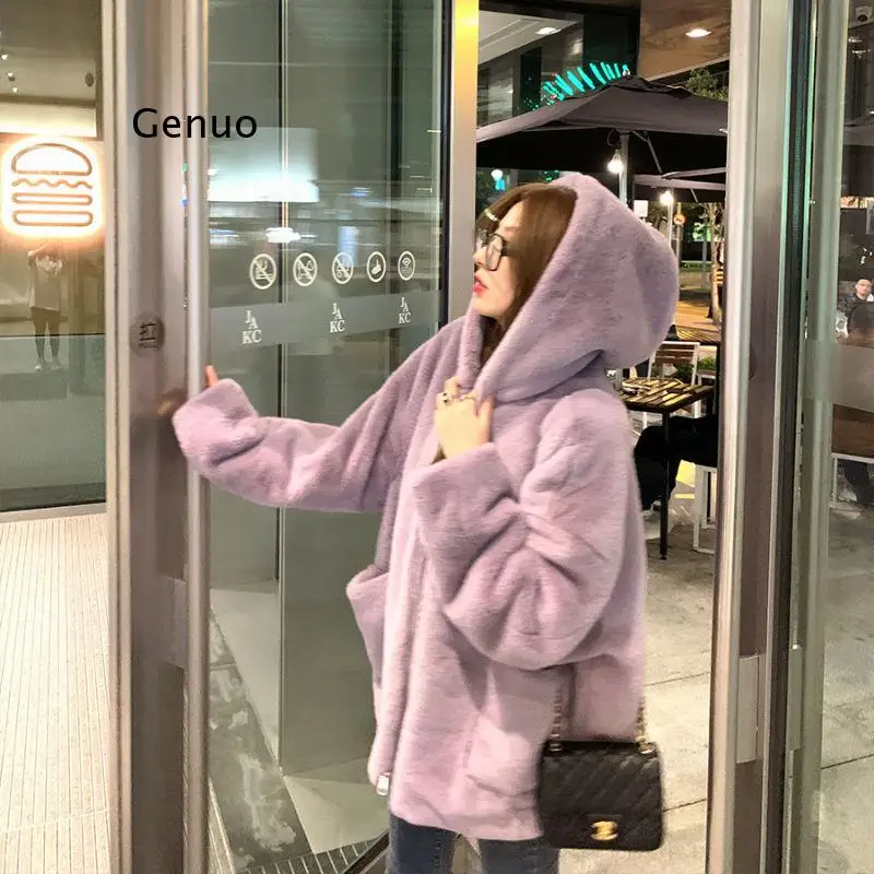 Women Winter Fashion New Faux Fur Hood Coat Female Loose Fake Rabbit Fur Jackets Ladies Solid Color Warm Overcoats
Women Winter Fashion New Faux Fur Hood Coat Female Loose Fake Rabbit Fur Jackets Ladies Solid Color Warm Overcoats
