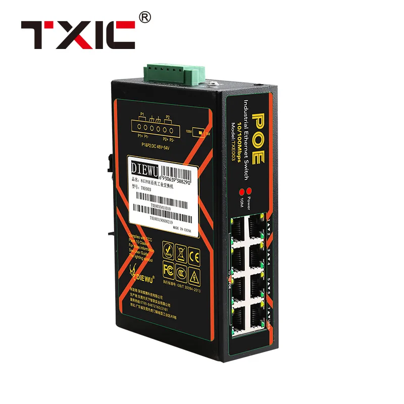 8 Ports POE Switch 10/100Mbps Industrial Grade Fast Network Switch DIN Rail Type Ethernet switch
8 Ports POE Switch 10/100Mbps Industrial Grade Fast Network Switch DIN Rail Type Ethernet switch