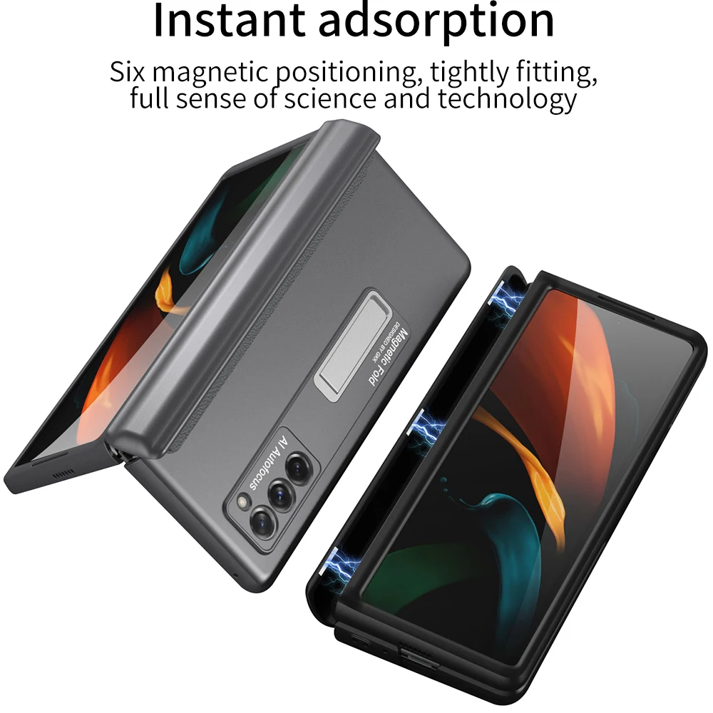 Магнитный чехол с откидной ножкой для Samsung Z Fold 3, складной полноразмерный защитный чехол с петлями для Galaxy Z Fold 2
Магнитный чехол с откидной ножкой для Samsung Z Fold 3, складной полноразмерный защитный чехол с петлями для Galaxy Z Fold 2