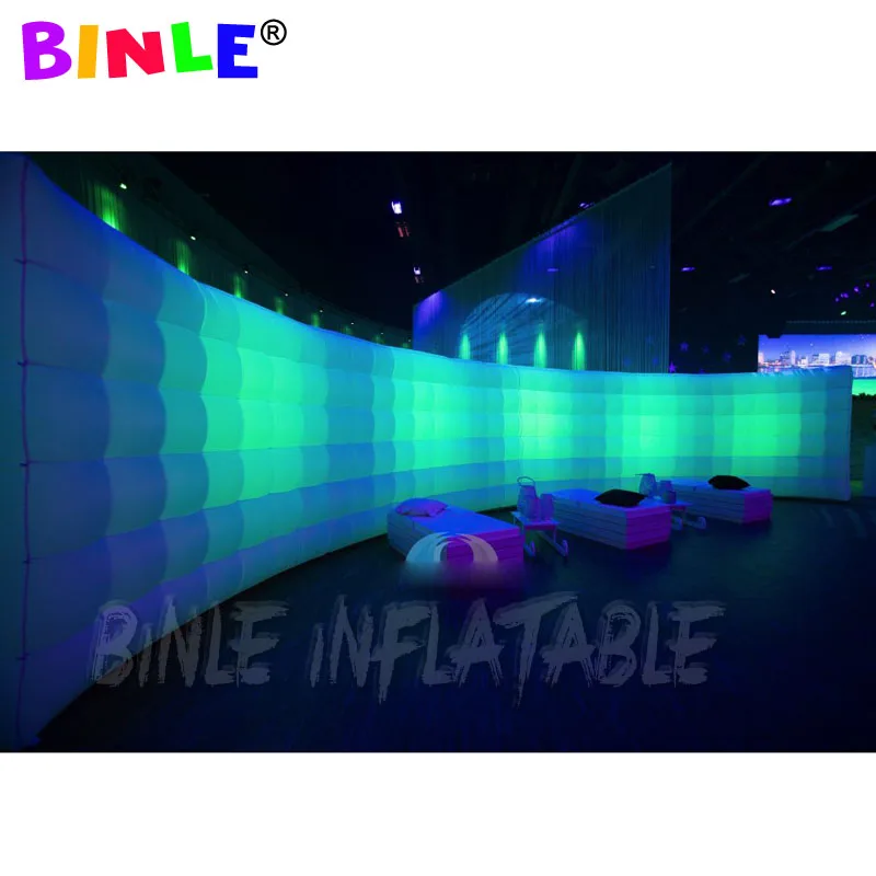 10m beautiful curved inflatable wall with led strips partition air wall devider for events and conferences
10m beautiful curved inflatable wall with led strips partition air wall devider for events and conferences