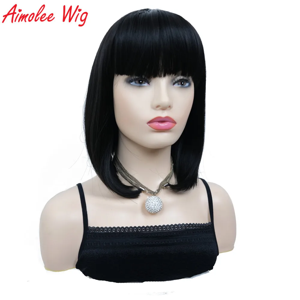 Aimolee Natura Black Bob Wig Средние прямые волосы Синтетические парики для женщин
Aimolee Natura Black Bob Wig Средние прямые волосы Синтетические парики для женщин