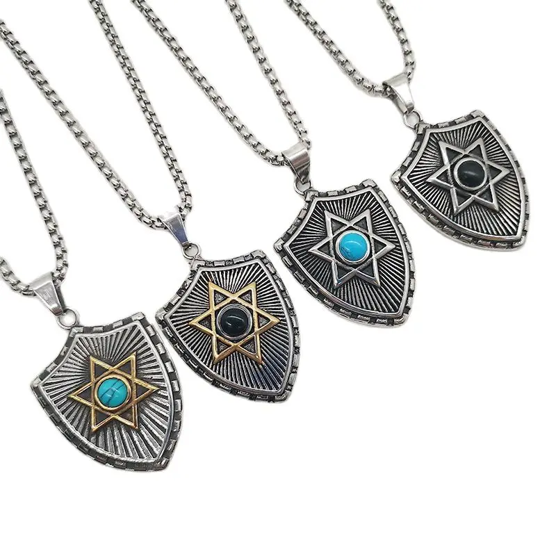 NEW Men Star of David Hexagram Pendant Necklace Vintage Silver 316 Stainless Steel David Star Hip Hop Shield Necklace Jewelry
NEW Men Star of David Hexagram Pendant Necklace Vintage Silver 316 Stainless Steel David Star Hip Hop Shield Necklace Jewelry